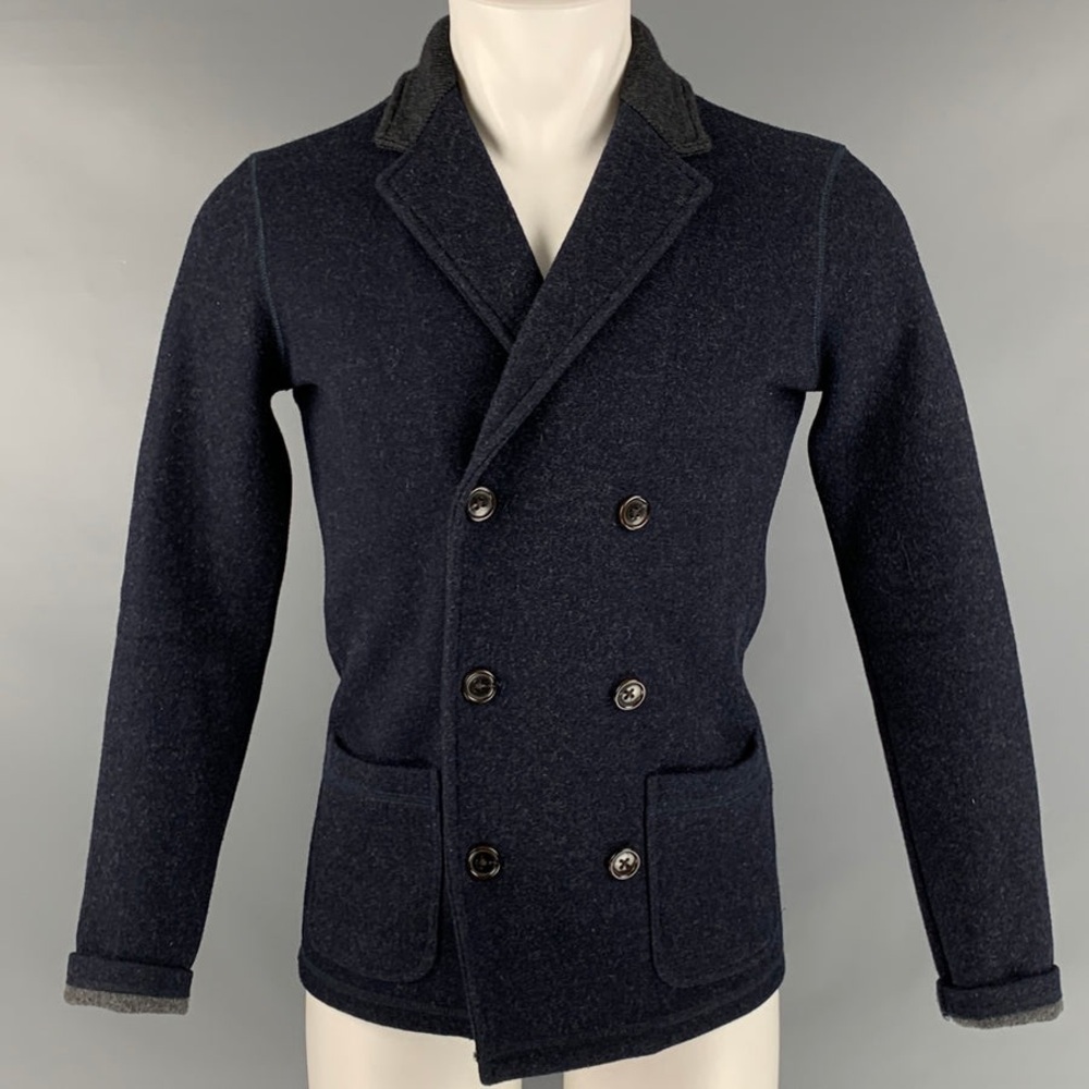 JACK SPADE Size XS Navy Grey Polyester Wool Jacket